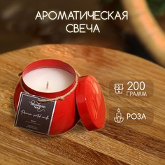 Свеча ароматическая в баночке 150 гр, парафин, rose No Brand