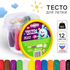 Тесто для лепки, 12 цветов по 15 гр, смешарики