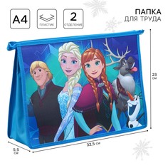 Папка пластиковая а4, на молнии, холодное сердце Disney