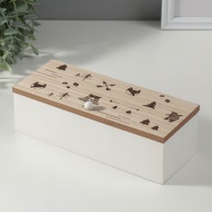 Шкатулка дерево с делениями No Brand