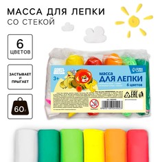 Пластилин легкий, прыгающий союзмультфильм, набор 6 цветов