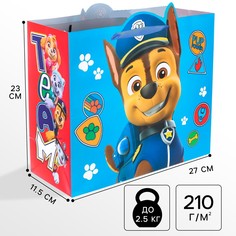 Пакет подарочный, 23х27х11 см, упаковка, щенячий патруль PAW Patrol