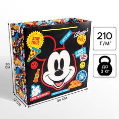 Пакет подарочный, 30х30х12 см, упаковка, микки маус Disney
