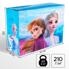 Пакет-коробка, 40 х 30 х 15 см, холодное сердце Disney