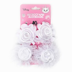 Бант для волос на резинке 2 шт, заколка зажим для волос 2 шт, набор, коты аристократы Disney