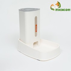 Автокормушка со скошенной миской, нескользящие ножки 3,8 л, белая Пижон