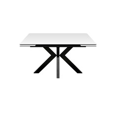 Стол Меджик, стекло лакобель белый, каркас черный Talmer Group