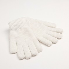 Перчатки женские двухслойные minaku однотонные, размер 6,5, цвет белый