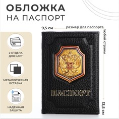 Обложка для паспорта, цвет черный No Brand
