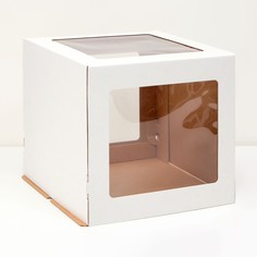 Коробка под торт 3 окна, 30 х 30 х 29 см Upak Land