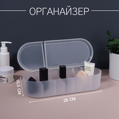 Органайзер для хранения, с крышкой, 7 секции, 28 × 10,5 см, цвет прозрачный Queen Fair