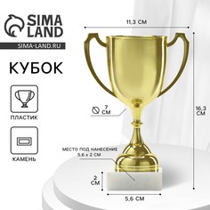 Кубок 117, наградная фигура, золото, подставка пластик, 16,3 × 11,3 × 5,6 см. Командор