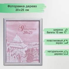 Фоторамка сосна с19 серебро 20х25 см (пластиковый экран) No Brand