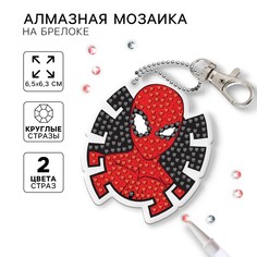Алмазная мозаика на брелоке, 6.5х6.3 см, человек-паук Marvel