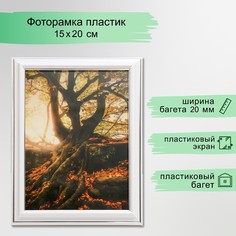 Фоторамка 15х20 281s белая с серебром (пластиковый экран) No Brand
