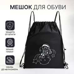 Мешок для обуви на шнурке, цвет черный No Brand