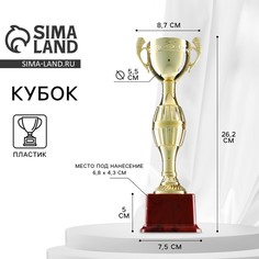 Кубок 042с, наградная фигура, золото, подставка пластик, 26,2 × 8,7 × 7,5 см. Командор