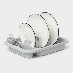 Сушилка для посуды, 33,5×24×5,5 см, цвет серый No Brand