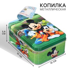 Копилка 14х10х5.8 см, металл, микки маус Disney