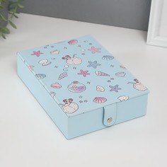 Шкатулка кожзам для украшений с зеркалом No Brand