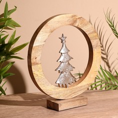 Сувенир интерьерный в деревянном кольце No Brand