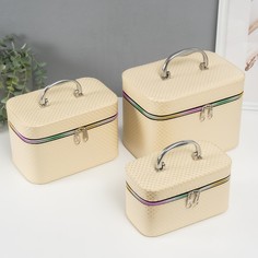Шкатулка кожзам с зеркалом No Brand