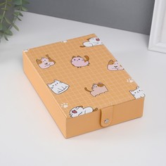 Шкатулка кожзам для украшений с зеркалом No Brand