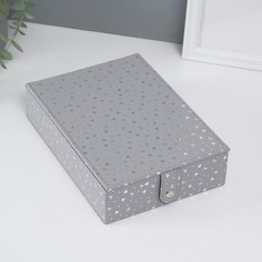 Шкатулка кожзам для украшений с зеркалом No Brand