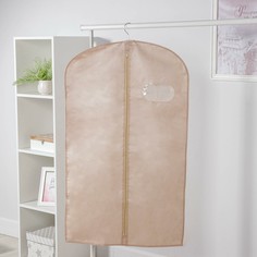 Чехол для одежды с окном, 60×120 см, спанбонд, бежевый No Brand