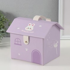 Шкатулка кожзам для украшений домик No Brand