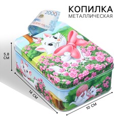 Копилка 14х10х5.8 см, металл, коты аристократы Disney