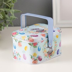 Шкатулка металл с ручкой No Brand
