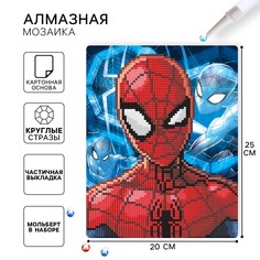 Алмазная мозаика, 20 х 25 см, человек-паук Marvel