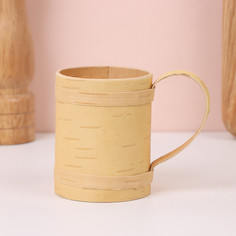Кружка средняя, 6×6×7,5 см, 150 мл, береста No Brand
