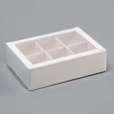 Коробка для 6 конфет, 13,7 х 9,85 х 3,85 см. кондитерская упаковка Upak Land