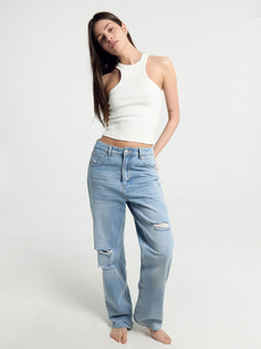 Джинсы женские relaxed straight fit в голубом оттенке Mark Formelle