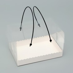 Коробка под рулет с ручками, белая 16,5 х 11 х 10 см. кондитерская упаковка Upak Land