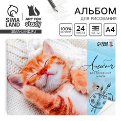 Альбом для рисования а4 24 листа на скрепке Art Fox Study