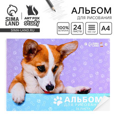 Альбом для рисования а4 24 листа на скрепке Art Fox Study