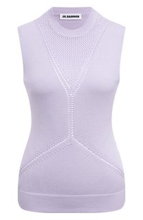 Топ из шерсти и хлопка Jil Sander