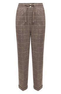 Брюки из шелка и шерсти Kiton