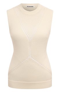 Топ из шерсти и хлопка Jil Sander