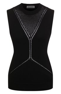 Топ из шерсти и хлопка Jil Sander