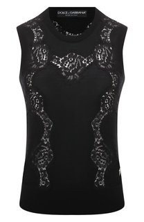 Топ из шерсти и шелка Dolce & Gabbana