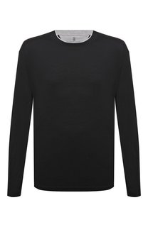 Лонгслив из шелка и хлопка Brunello Cucinelli