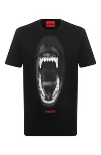 Хлопковая футболка HUGO