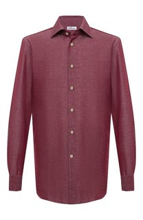 Сорочка из хлопка и льна Kiton