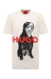 Хлопковая футболка HUGO