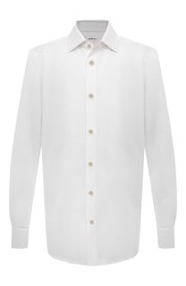 Сорочка из хлопка и льна Kiton