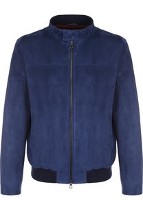 Замшевый бомбер на молнии с воротником-стойкой Loro Piana